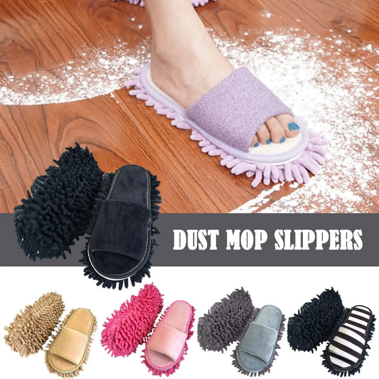 1 Pair Washable Microfiber Dust Mop Slippers Lazy Quick Cleaning Floor Cleaning Slipper Home Bathroom Cleanning Tools Home Shoes