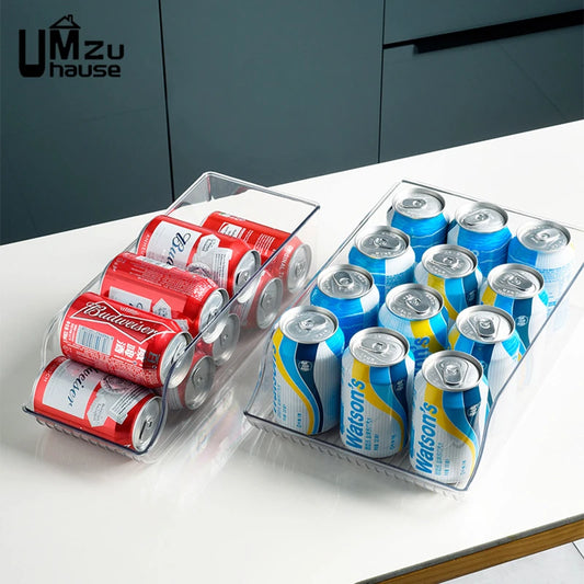 2 Layer Beverage Storage Box Beer Drinks Can Soda Bottle Fridge Jar Holder Auto Rolling Dispenser Kitchen Refrigerator Organizer
